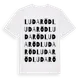 White t-shirt med Ludaröd ordlek t-shirt