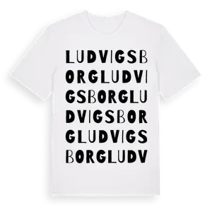 Ludvigsborg ordlek t-shirt – ekologisk bomull t-shirt från Pinshirt