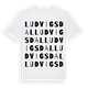 White t-shirt med Ludvigsdal ordlek t-shirt