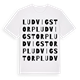 White t-shirt med Ludvigstorp ordlek t-shirt