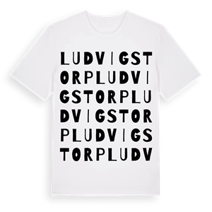 Ludvigstorp ordlek t-shirt – ekologisk bomull t-shirt från Pinshirt