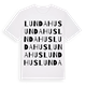 White t-shirt med Lundahus ordlek t-shirt
