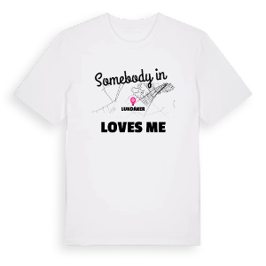 Någon i Lundåker älskar mig t-shirt – ekologisk bomull t-shirt från Pinshirt