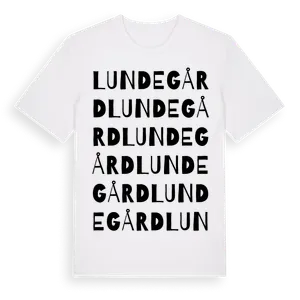 Lundegård ordlek t-shirt – ekologisk bomull t-shirt från Pinshirt