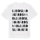 White t-shirt med Lunds Ladugårdsmark ordlek t-shirt