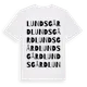 White t-shirt med Lundsgård ordlek t-shirt