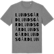 Mid Heather Gray t-shirt med Lundsgård ordlek t-shirt