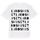 White t-shirt med Lundshuset ordlek t-shirt