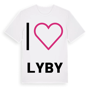 Jag älskar Lyby t-shirt stort tryck – ekologisk bomull t-shirt från Pinshirt
