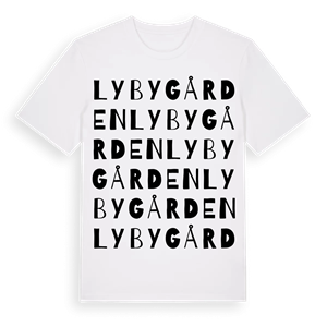 Lybygården ordlek t-shirt – ekologisk bomull t-shirt från Pinshirt