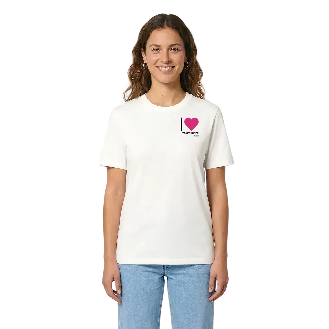 Jag älskar Lyckebygget t-shirt litet tryck i miljö