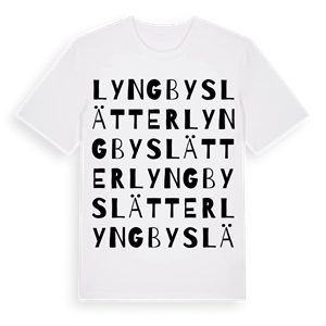 Lyngby slätter ordlek t-shirt – ekologisk bomull t-shirt från Pinshirt