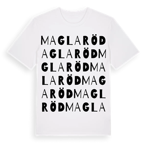 Maglaröd ordlek t-shirt – ekologisk bomull t-shirt från Pinshirt