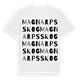 White t-shirt med Magnarps skog ordlek t-shirt