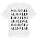 White t-shirt med Målahall ordlek t-shirt