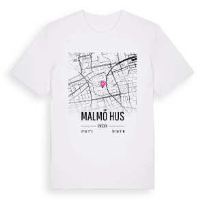 Malmö Hus karta t-shirt – ekologisk bomull t-shirt från Pinshirt