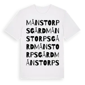 Månstorpsgård ordlek t-shirt – ekologisk bomull t-shirt från Pinshirt