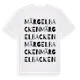 White t-shirt med Märgelbacken ordlek t-shirt