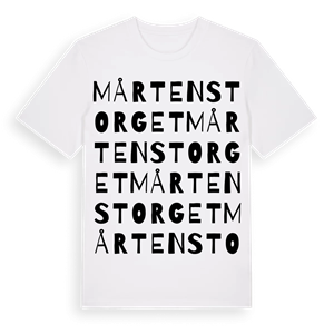 Mårtenstorget ordlek t-shirt – ekologisk bomull t-shirt från Pinshirt