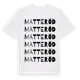 White t-shirt med Matteröd ordlek t-shirt