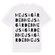 White t-shirt med Mejsagården ordlek t-shirt