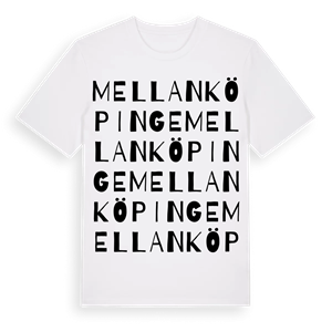 Mellanköpinge ordlek t-shirt – ekologisk bomull t-shirt från Pinshirt