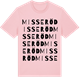Pink Cotton t-shirt med Misseröd ordlek t-shirt