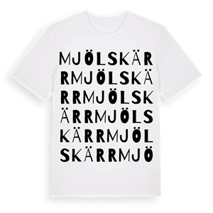 Mjölskärr ordlek t-shirt – ekologisk bomull t-shirt från Pinshirt