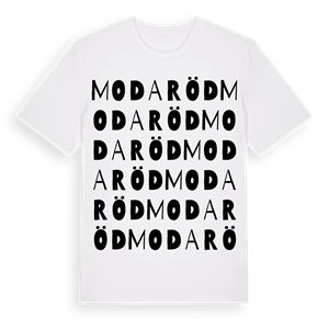 Modaröd ordlek t-shirt – ekologisk bomull t-shirt från Pinshirt