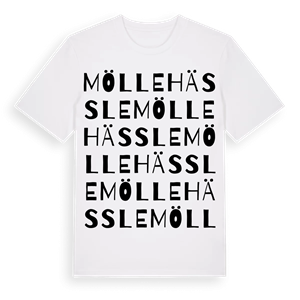 Möllehässle ordlek t-shirt – ekologisk bomull t-shirt från Pinshirt