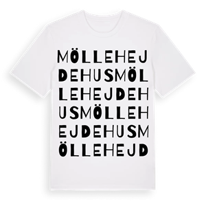 Möllehejdehus ordlek t-shirt – ekologisk bomull t-shirt från Pinshirt