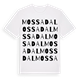 White t-shirt med Mossadal ordlek t-shirt