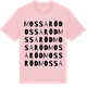 Pink Cotton t-shirt med Mossaröd ordlek t-shirt