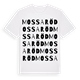 White t-shirt med Mossaröd ordlek t-shirt