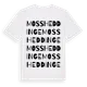 White t-shirt med Mossheddinge ordlek t-shirt