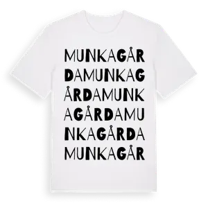 Munkagårda ordlek t-shirt – ekologisk bomull t-shirt från Pinshirt
