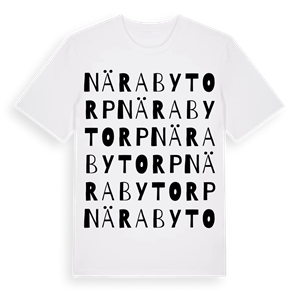 Närabytorp ordlek t-shirt – ekologisk bomull t-shirt från Pinshirt