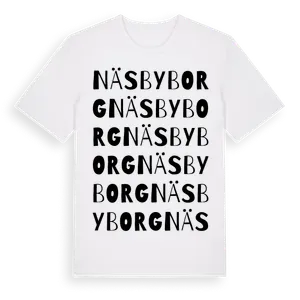 Näsbyborg ordlek t-shirt – ekologisk bomull t-shirt från Pinshirt