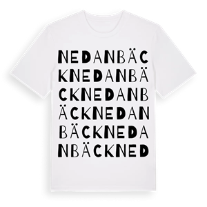 Nedanbäck ordlek t-shirt – ekologisk bomull t-shirt från Pinshirt
