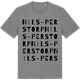 Mid Heather Gray t-shirt med Nils-Pers torp ordlek t-shirt