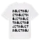 White t-shirt med Nöjet ordlek t-shirt