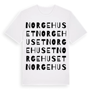 Norgehuset ordlek t-shirt – ekologisk bomull t-shirt från Pinshirt