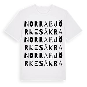 Norra Björkesåkra ordlek t-shirt – ekologisk bomull t-shirt från Pinshirt
