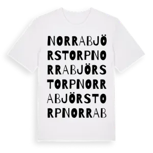 Norra Björstorp ordlek t-shirt – ekologisk bomull t-shirt från Pinshirt