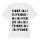 White t-shirt med Norra Djurup ordlek t-shirt