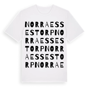 Norra Essestorp ordlek t-shirt – ekologisk bomull t-shirt från Pinshirt