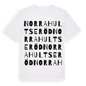 Norra Hultseröd ordlek t-shirt – ekologisk bomull t-shirt från Pinshirt
