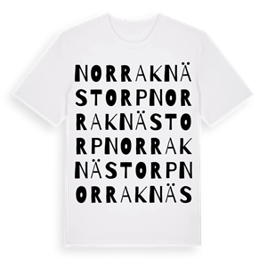 Norra Knästorp ordlek t-shirt – ekologisk bomull t-shirt från Pinshirt