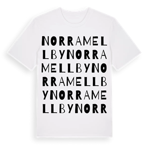 Norra Mellby ordlek t-shirt – ekologisk bomull t-shirt från Pinshirt