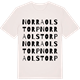 Vintage White t-shirt med Norra Olstorp ordlek t-shirt